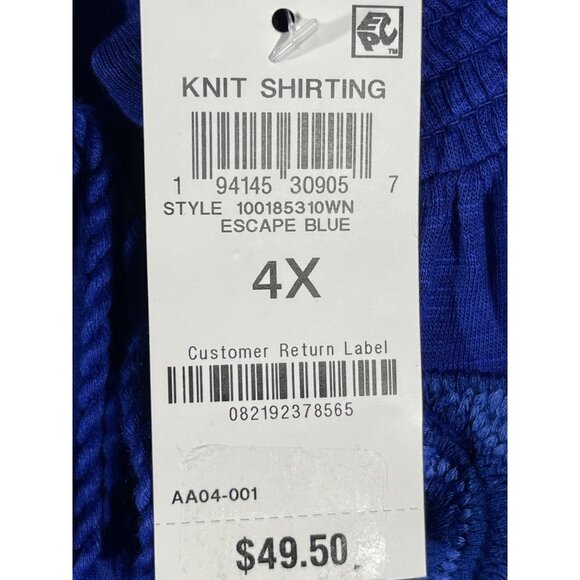 Style &Co Womens Size 4X Boho Chic  Blue Embroidered Peasant Blouse Top w Tassle - Picture 5 of 9